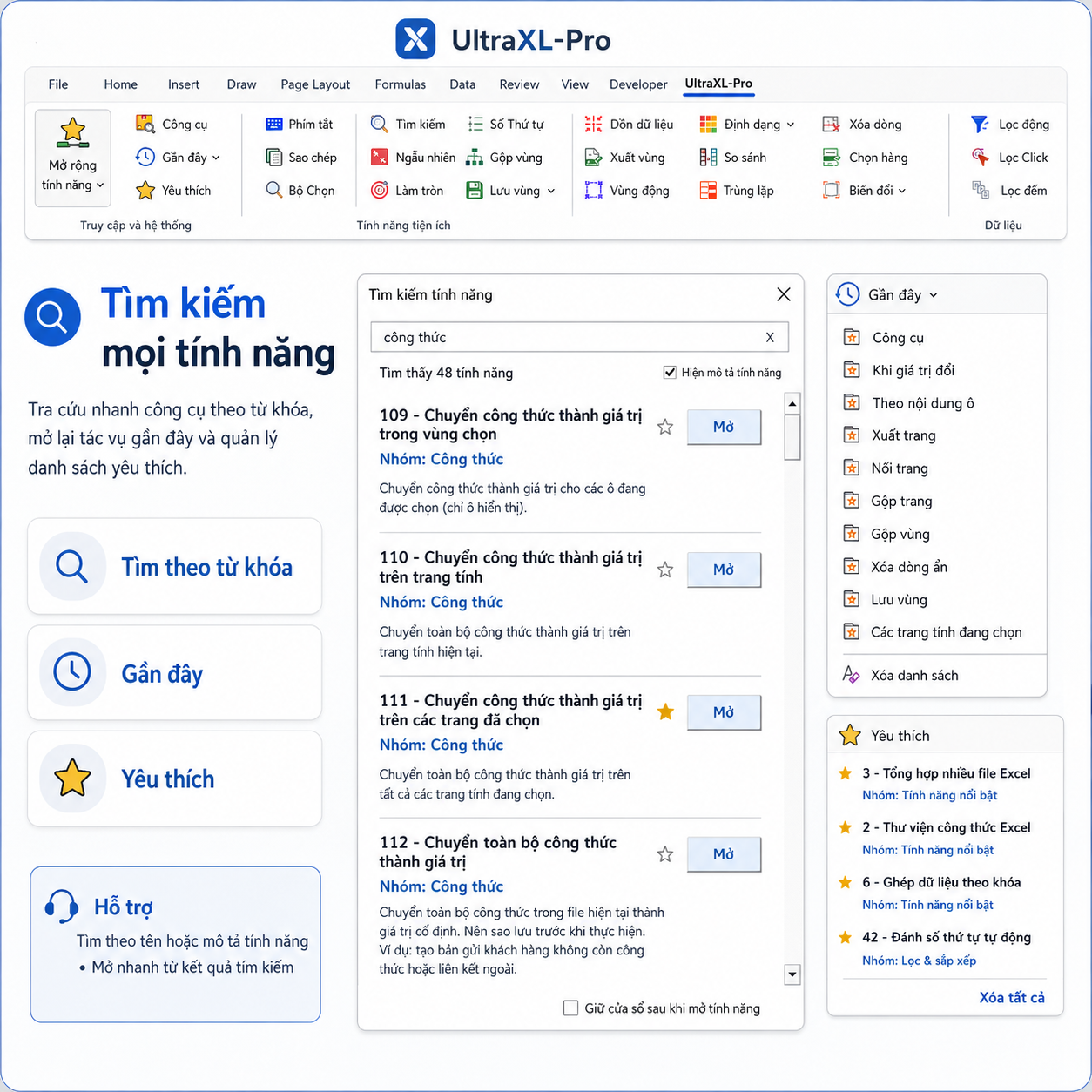 Tìm kiếm mọi tính năng